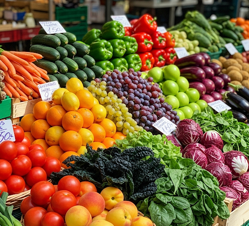 A collection of various vegetables and fruits